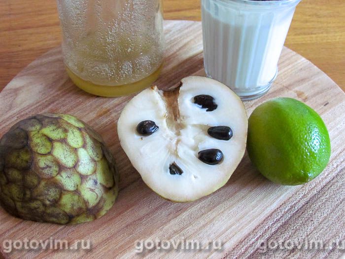 Фотографии рецепта Мороженое из черимойи с соком лайма и йогуртом, 01 Мороженое из черимойи с соком лайма и йогуртом, Шаг 01
