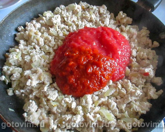 Фотографии рецепта Мусака с баклажанами, кабачками и куриным фаршем, 04 Мусака с баклажанами, кабачками и куриным фаршем, Шаг 04