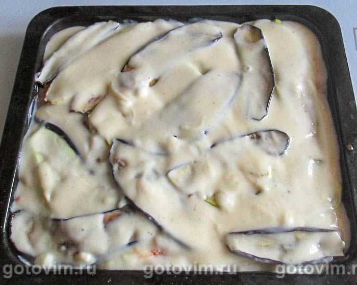 Фотографии рецепта Мусака с баклажанами, кабачками и куриным фаршем, 10 Мусака с баклажанами, кабачками и куриным фаршем, Шаг 10