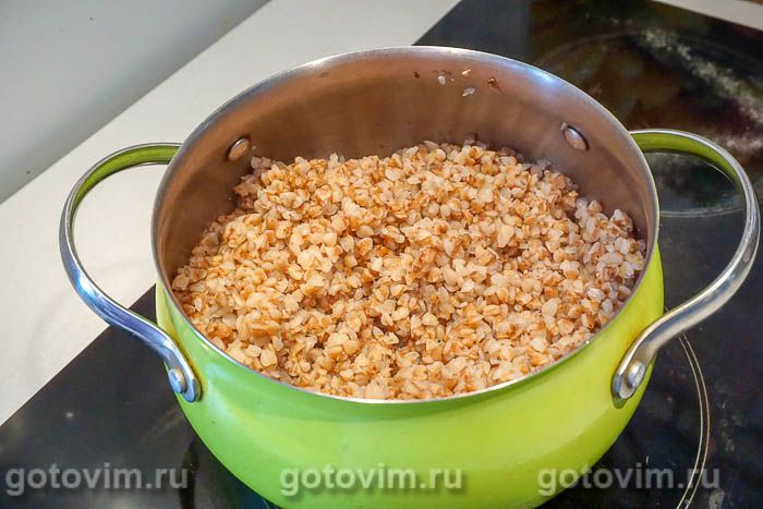 Фотографии рецепта Гнезда из фарша с гречкой, грибами и яйцами, 03 Гнезда из фарша с гречкой, грибами и яйцами, Шаг 03