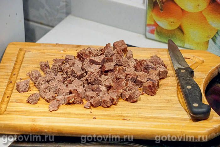 Фотографии рецепта Мясное заливное из говядины с овощами и яйцами, 05 Мясное заливное из говядины с овощами и яйцами, Шаг 05