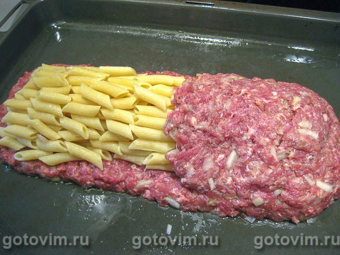 Фотографии рецепта Мясной рулет с макаронами, 05 Мясной рулет с макаронами, Шаг 05