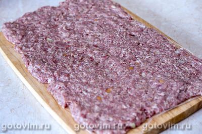Фотографии рецепта Мясной рулет с лисичками, 05 Мясной рулет с лисичками, Шаг 05