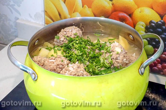 Фотографии рецепта Мясные тефтели в кастрюле с картофелем , 07 Мясные тефтели в кастрюле с картофелем , Шаг 07