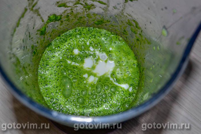 Фотографии рецепта Коктейль из кефира с зеленью, 04 Коктейль из кефира с зеленью, Шаг 04