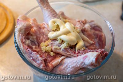 Фотографии рецепта Куриные окорочка с майонезом, 03 Куриные окорочка с майонезом, Шаг 03