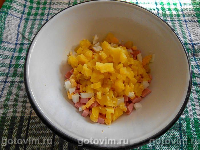 Фотографии рецепта Окрошка на воде с майонезом и щавелем, 03 Окрошка на воде с майонезом и щавелем, Шаг 03