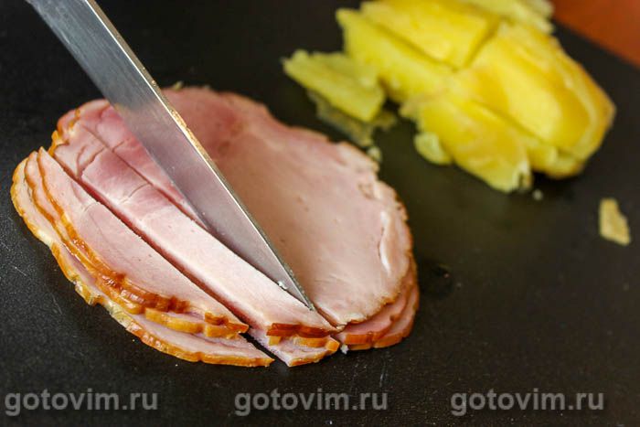 Фотографии рецепта Омлет с картофелем, ветчиной и шпинатом, 01 Омлет с картофелем, ветчиной и шпинатом, Шаг 01