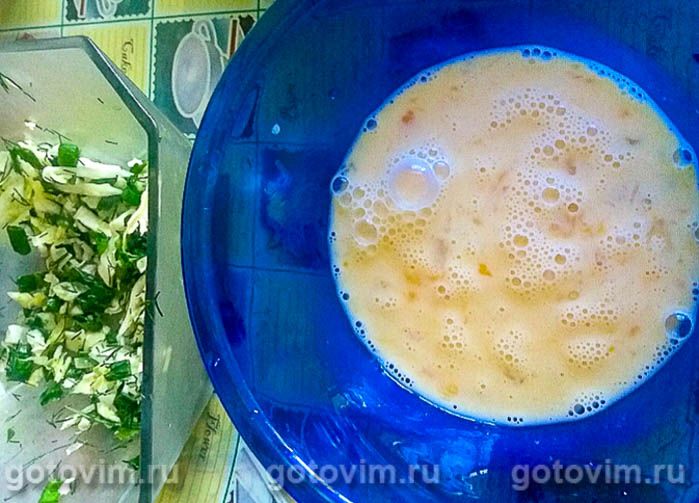 Фотографии рецепта Омлет с капустой и зеленью в духовке, 01 Омлет с капустой и зеленью в духовке, Шаг 01