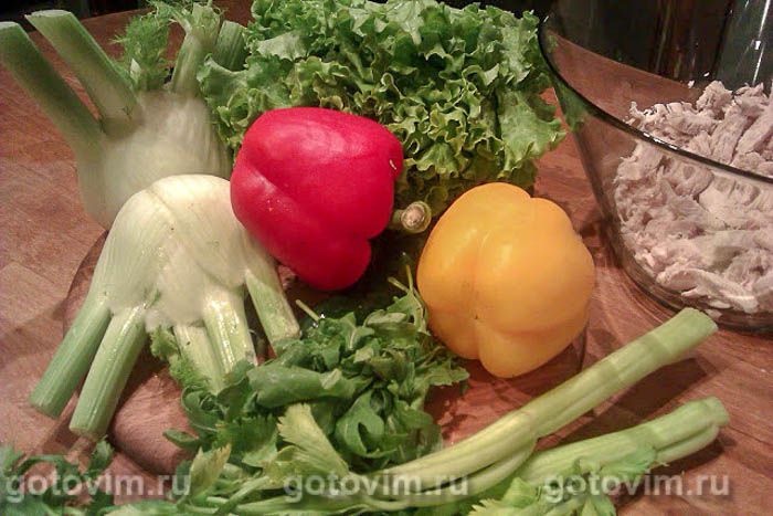 Фотографии рецепта Овощной салат с курицей и горчичной заправкой, 01 Овощной салат с курицей и горчичной заправкой, Шаг 01