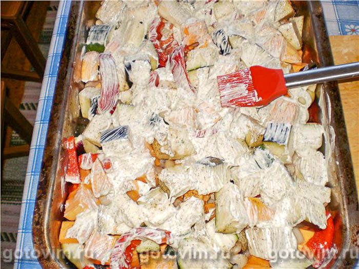 Фотографии рецепта Овощная запеканка под укропно-горчичным соусом, 05 Овощная запеканка под укропно-горчичным соусом, Шаг 05