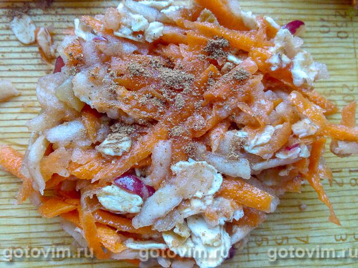 Фотографии рецепта Овсяное печенье с яблоком и морковью, 05 Овсяное печенье с яблоком и морковью, Шаг 05
