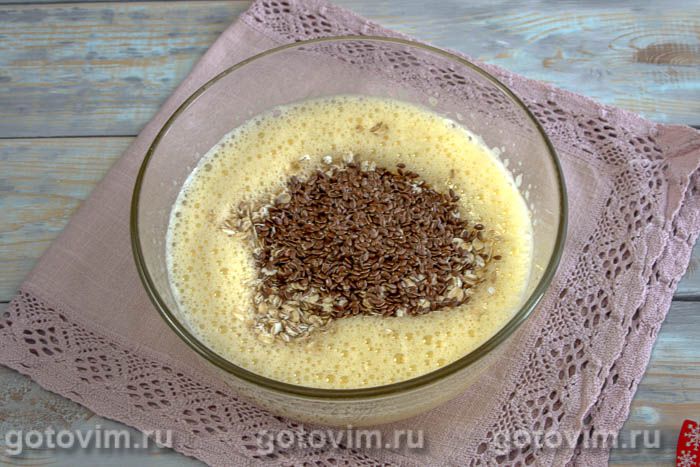 Фотографии рецепта Овсяный кекс с семенами льна, 03 Овсяный кекс с семенами льна, Шаг 03