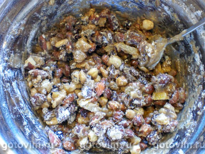 Фотографии рецепта Панфорте (Panforte di Siena) – медовая коврижка с орехами и сухофруктами, 06 Панфорте (Panforte di Siena) – медовая коврижка с орехами и сухофруктами, Шаг 06