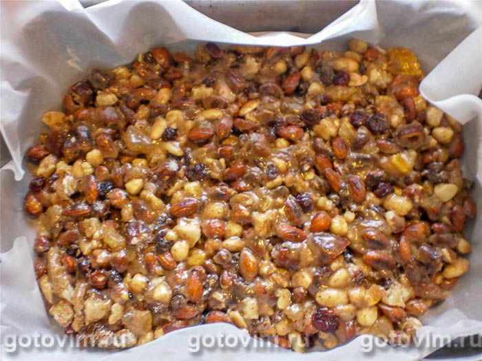 Фотографии рецепта Панфорте (Panforte di Siena) – медовая коврижка с орехами и сухофруктами, 07 Панфорте (Panforte di Siena) – медовая коврижка с орехами и сухофруктами, Шаг 07