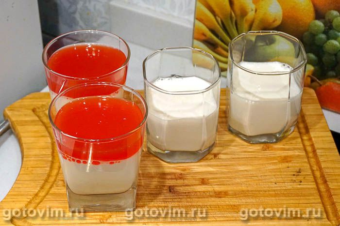 Фотографии рецепта Панна котта с желе из красных апельсинов, 07 Панна котта с желе из красных апельсинов, Шаг 07