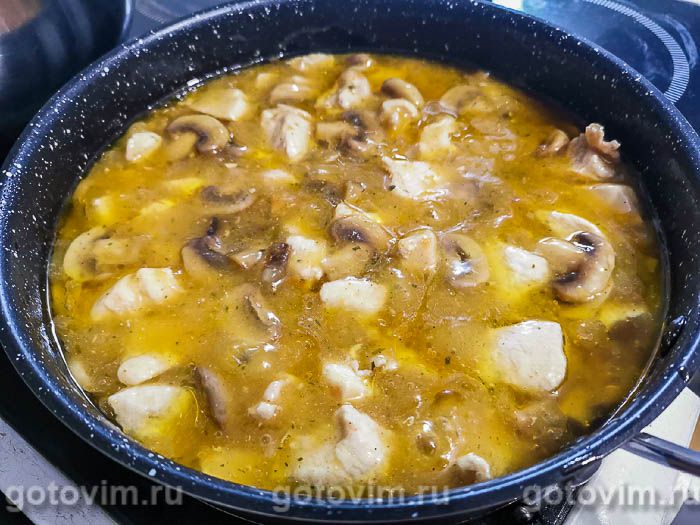 Фотографии рецепта Макароны с курицей и грибами, 09 Макароны с курицей и грибами, Шаг 09