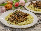 Жареная куриная печень с луком и яйцом