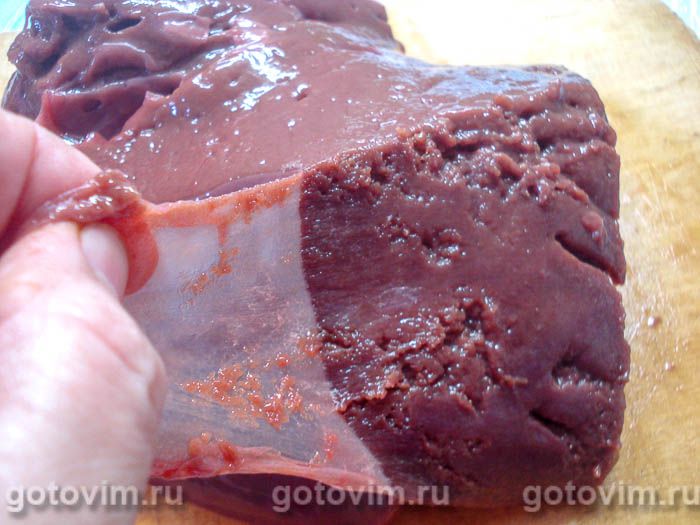 Фотографии рецепта Жареная печень в маринаде с содой и яйцом, 01 Жареная печень в маринаде с содой и яйцом, Шаг 01
