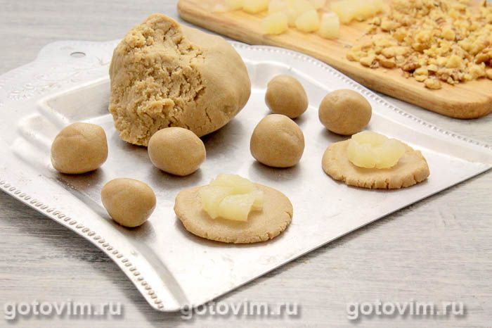 Фотографии рецепта Печенье из овсяной муки с орехами и ананасом, 06 Печенье из овсяной муки с орехами и ананасом, Шаг 06