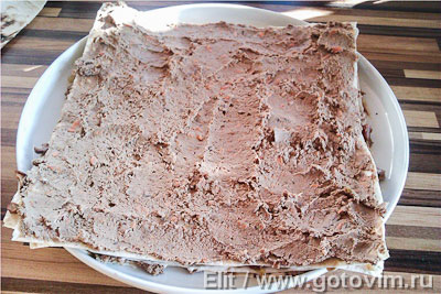 Фотографии рецепта Печеночно-грибной торт из лаваша, Шаг 08