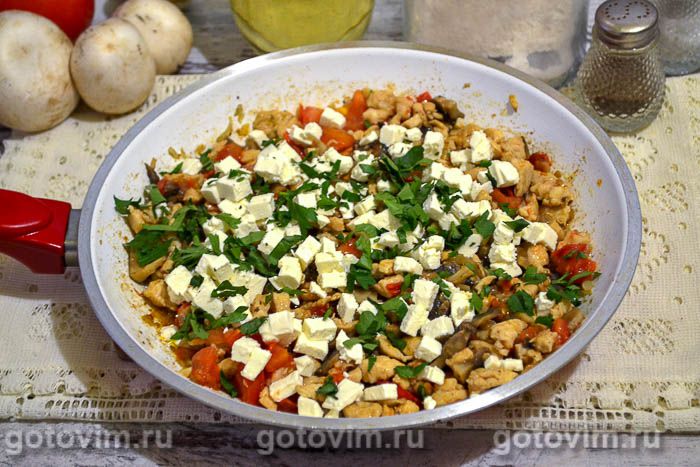 Фотографии рецепта Пиде с куриным мясом и брынзой, 05 Пиде с куриным мясом и брынзой, Шаг 05