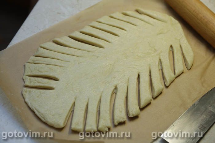Фотографии рецепта Пирог плетенка с курицей и лисичками, 07 Пирог плетенка с курицей и лисичками, Шаг 07