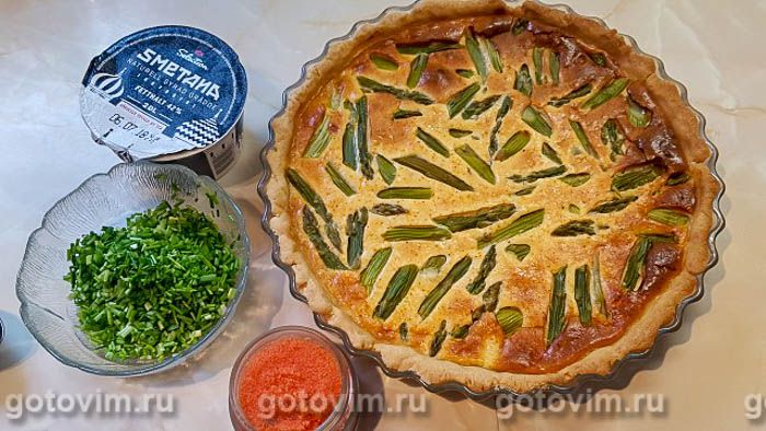 Фотографии рецепта Пирог с сыром и спаржей, 09 Пирог с сыром и спаржей, Шаг 09