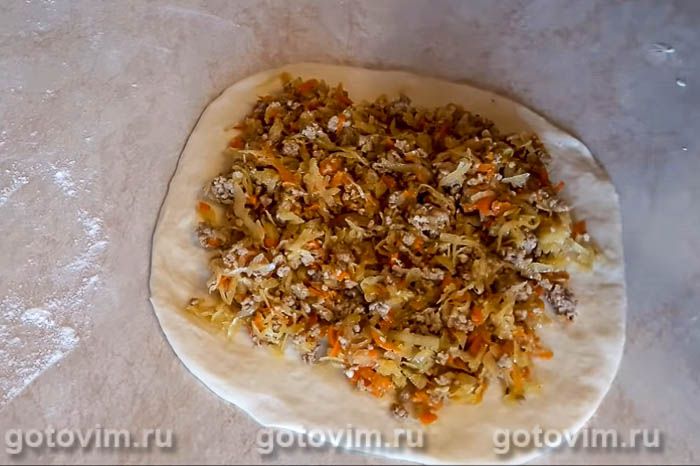 Фотографии рецепта Пирог с капустой и фаршем, 06 Пирог с капустой и фаршем, Шаг 06