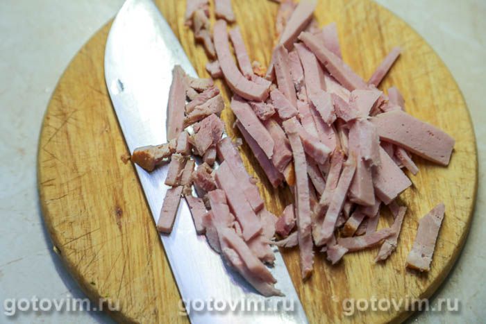 Фотографии рецепта Заливной пирог со спаржей и ветчиной, 06 Заливной пирог со спаржей и ветчиной, Шаг 06
