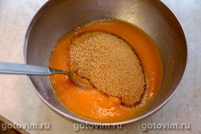 Фотографии рецепта Отрывной тыквенный пирог с корицей и сладкой глазурь, 03 Отрывной тыквенный пирог с корицей и сладкой глазурь, Шаг 03