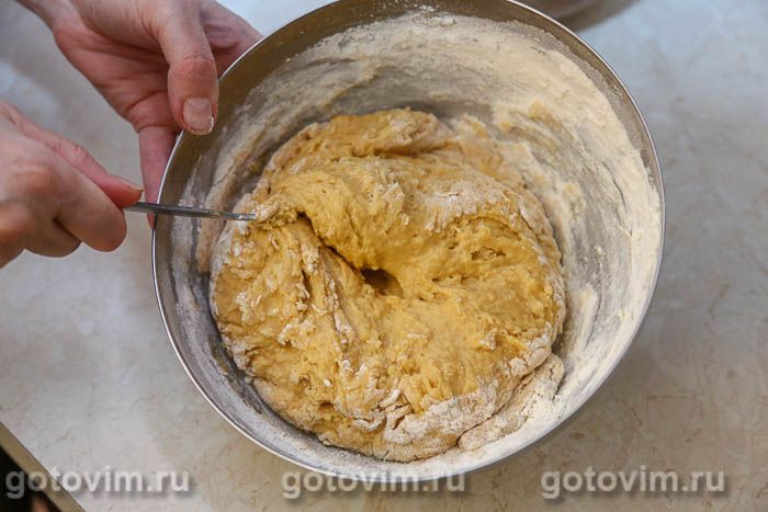 Фотографии рецепта Отрывной тыквенный пирог с корицей и сладкой глазурь, 07 Отрывной тыквенный пирог с корицей и сладкой глазурь, Шаг 07