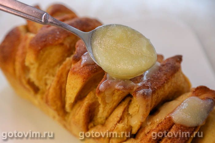 Фотографии рецепта Отрывной тыквенный пирог с корицей и сладкой глазурь, 15 Отрывной тыквенный пирог с корицей и сладкой глазурь, Шаг 15