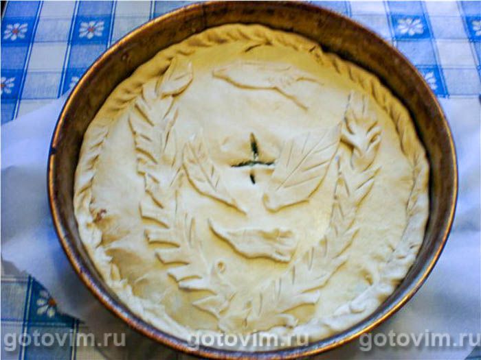 Фотографии рецепта Пирог со шпинатом и лососем, 07 Пирог со шпинатом и лососем, Шаг 07