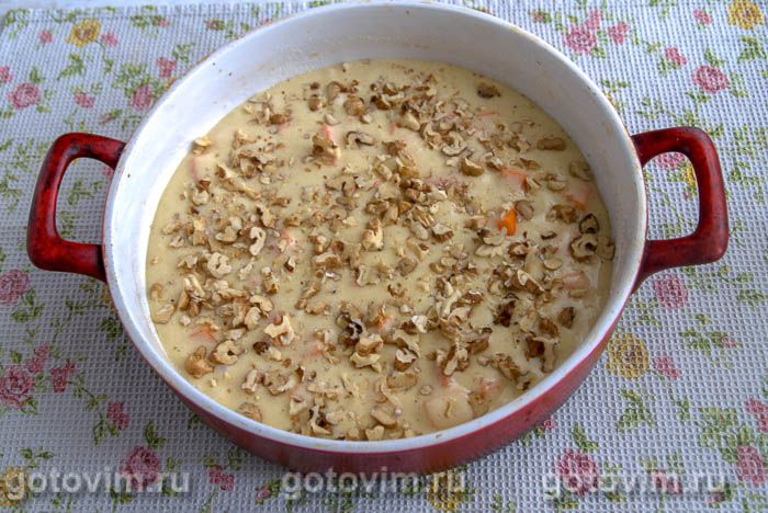 Фотографии рецепта Тыквенный пирог с орехами, 05 Тыквенный пирог с орехами, Шаг 05