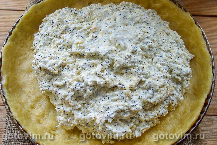 Фотографии рецепта Пирог с творогом, яблоками и маком, 08 Пирог с творогом, яблоками и маком, Шаг 08