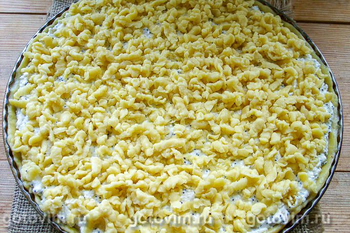 Фотографии рецепта Пирог с творогом, яблоками и маком, 09 Пирог с творогом, яблоками и маком, Шаг 09
