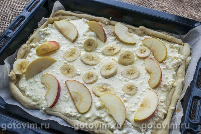 Фотографии рецепта Пирог с творогом и фруктами, 07 Пирог с творогом и фруктами, Шаг 07