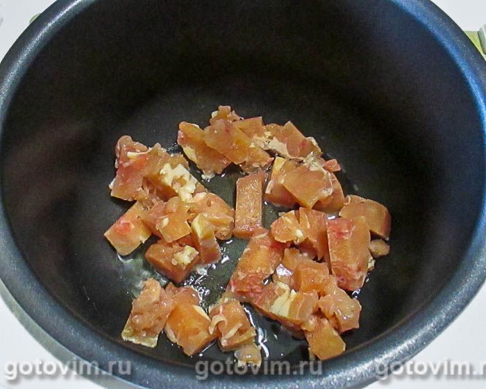 Фотографии рецепта Плов с куриным филе и чесночными стрелками в мультиварке, 05 Плов с куриным филе и чесночными стрелками в мультиварке, Шаг 05