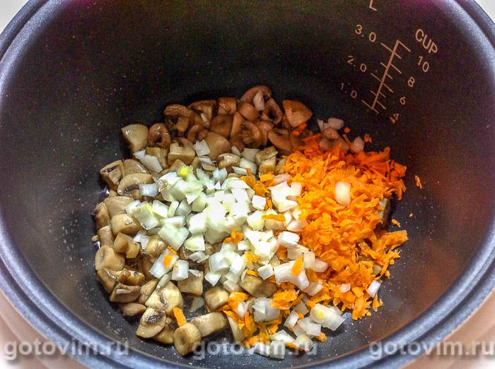 Фотографии рецепта Плов с куриными желудками и грибами в мультиварке, 02 Плов с куриными желудками и грибами в мультиварке, Шаг 02
