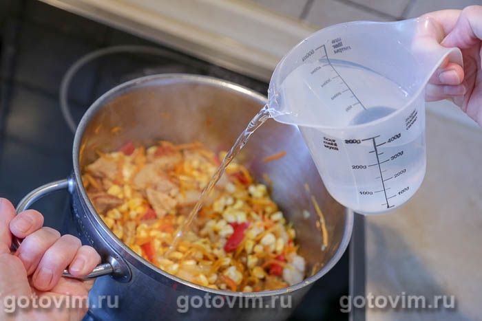 Фотографии рецепта Рис с мясом и свежей кукурузой , 08 Рис с мясом и свежей кукурузой , Шаг 08