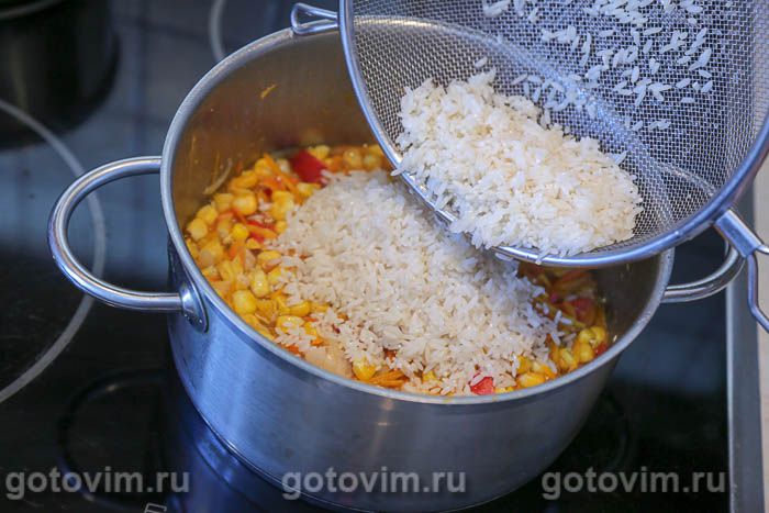 Фотографии рецепта Рис с мясом и свежей кукурузой , 09 Рис с мясом и свежей кукурузой , Шаг 09