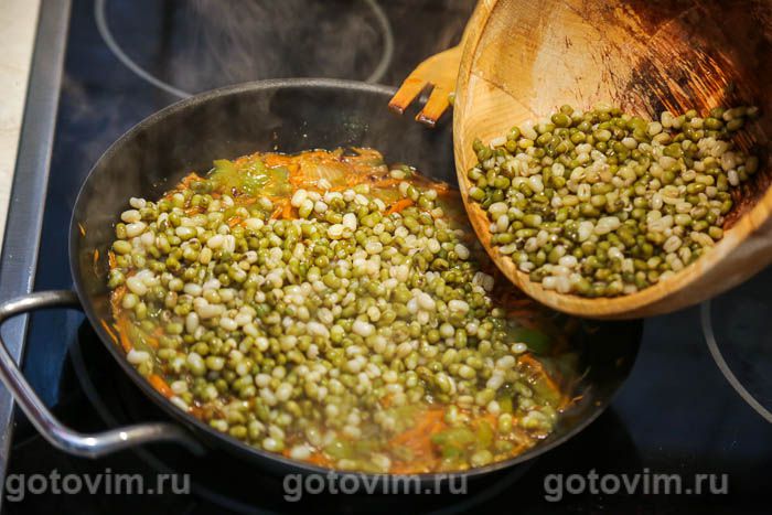 Фотографии рецепта Постный плов с рисом и машем, 06 Постный плов с рисом и машем, Шаг 06