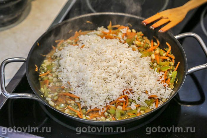 Фотографии рецепта Постный плов с рисом и машем, 07 Постный плов с рисом и машем, Шаг 07