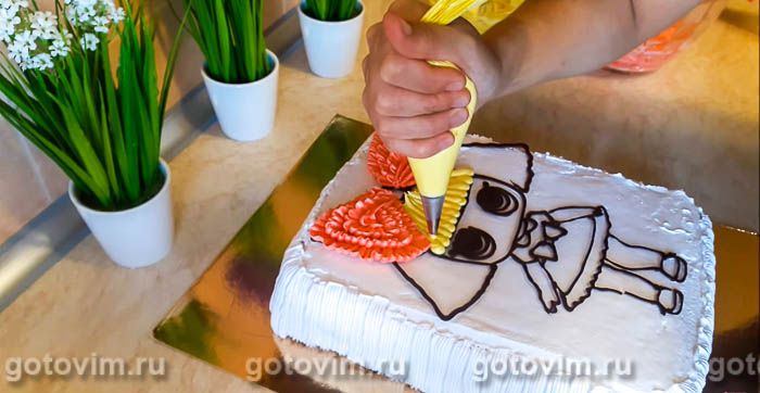 Фотографии рецепта Бисквитный торт с кремом из сгущенки, 07 Бисквитный торт с кремом из сгущенки, Шаг 07