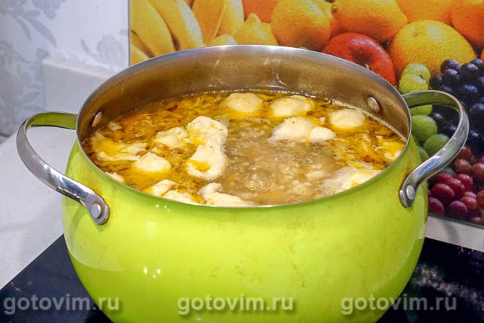 Фотографии рецепта Мясной рассольника с говяжьими ребрышками, пшеном и галушками, 11 Мясной рассольника с говяжьими ребрышками, пшеном и галушками, Шаг 11