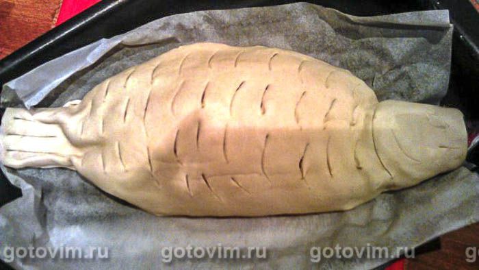 Фотографии рецепта Пирог с рыбным филе и грибами, 05 Пирог с рыбным филе и грибами, Шаг 05