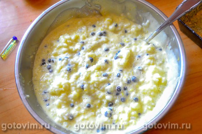 Фотографии рецепта Рисовая бабка с черникой, 04 Рисовая бабка с черникой, Шаг 04