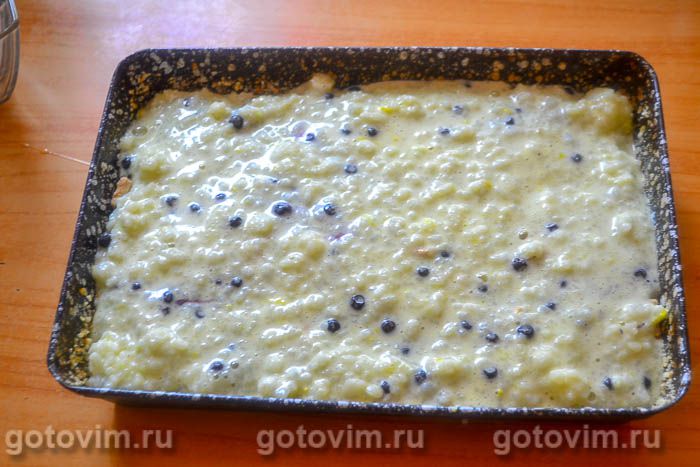 Фотографии рецепта Рисовая бабка с черникой, 06 Рисовая бабка с черникой, Шаг 06