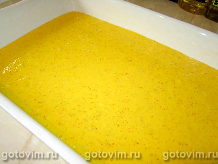 Фотографии рецепта Рисовый пудинг с шафраном и миндалем (Gotlänsk saffranspannkaka), 07 Рисовый пудинг с шафраном и миндалем (Gotlänsk saffranspannkaka), Шаг 07